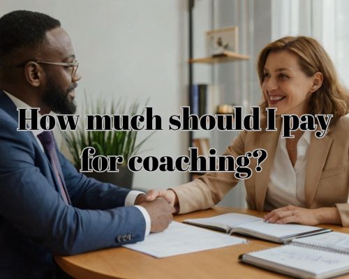 a coach and a client shaking hands after making an agreement